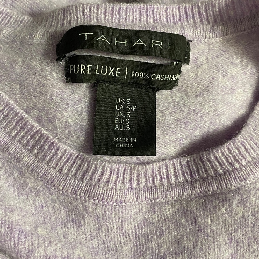 TAHARI Pure Luxe Cashmere Sweater, Sz S, Quiet luxury, Timeless elegance - Picture 6 of 9